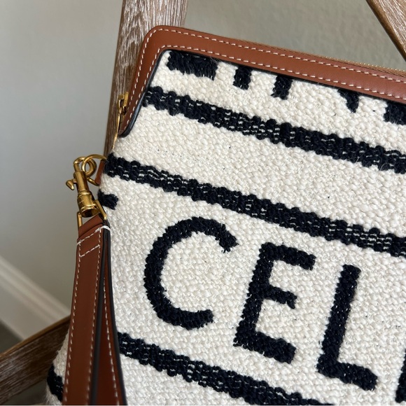 Celine striped textile pouch with wrist strap - Picture 3 of 11